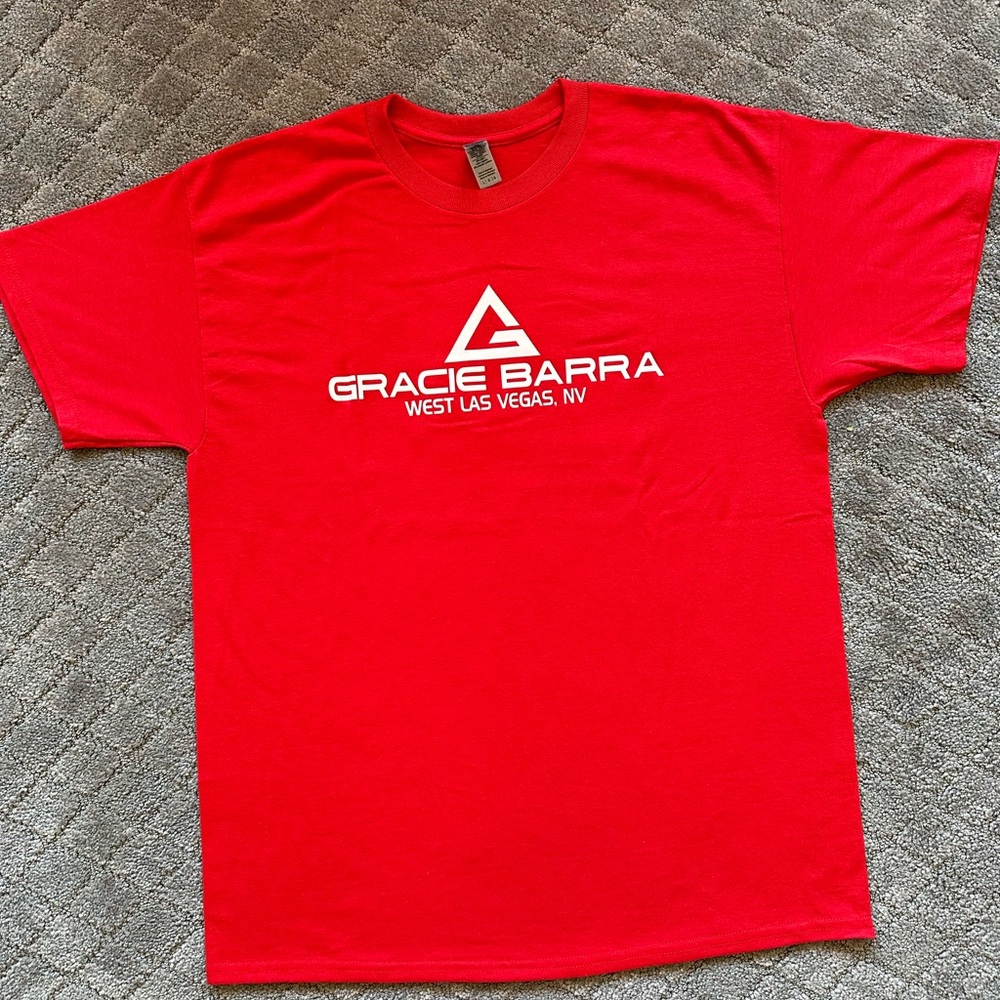 GRACIE BARRA JIU-JITSU Red Short Sleeve L size Adult T-Shirt